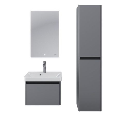 Тумба с раковиной подвесная Dreja Luxury 55 см, серый базальт, артикул 99-2011-com