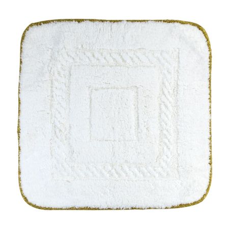 COMPLEMENTI Коврик для ванной комнаты 60х60 см. белый, узор 1, тесьма золото, артикул 29696