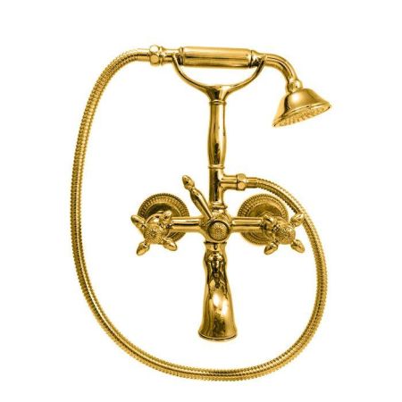 Nicolazzi Impero Смеситель для ванны с 2мя ручками, с переключателем ванна/душ, цвет: золото, артикул 1201GO36