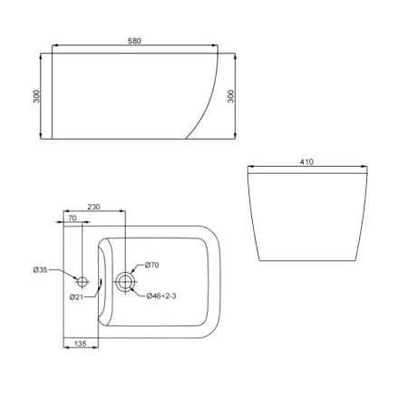 Подвесное биде SMARTFLOW VIGENTE SMFB811-WH, белый, артикул SMFB811-WH