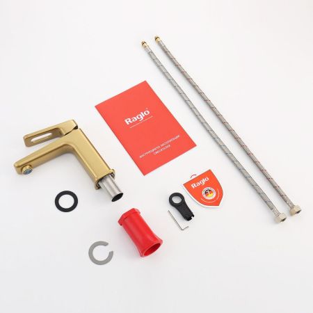 Смеситель для раковины Raglo R51.10.03, золотой сатин, артикул R51.10.03