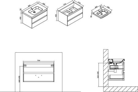 Тумба под раковину Vincea Luka VMC-1L800NW подвесная N.Wood, артикул VMC-1L800NW