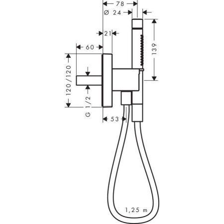 AX Starck Organic Вывод воды с клапаном и держателем ручного душа, цвет: хром