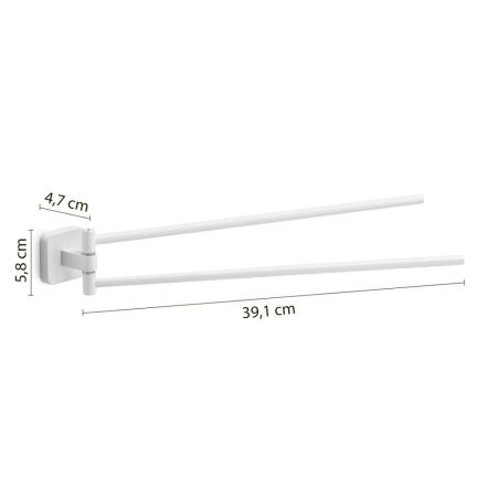 Gedy Tonga, полотенцедержатель двойной поворотный, цвет белый матовый, артикул TO23(02)