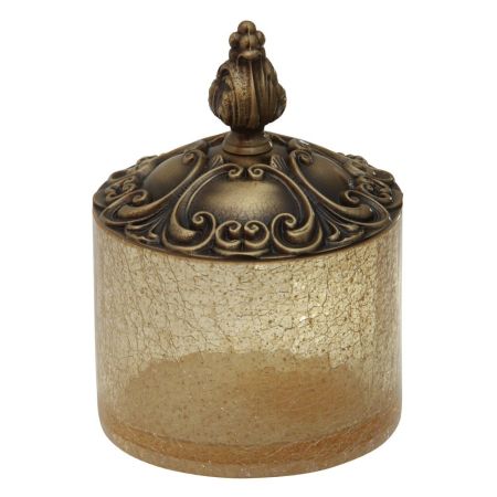 ELISABETTA Баночка высокая H9xD12 см. с крышкой, стекло/бронза, артикул 16989
