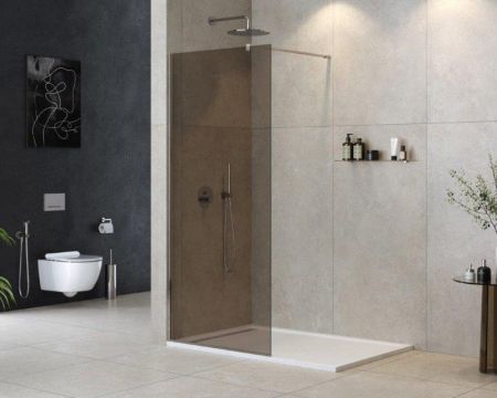 Душевая перегородка CEZARES LIBERTA-L-1 Кронштейн 120 см, артикул LIBERTA-L-1-110-120-BR-NERO