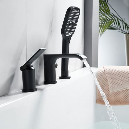 Смеситель на борт ванны Shevanik S4112H, черный