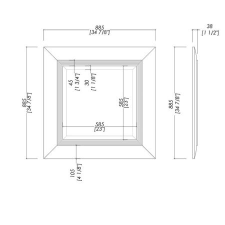Devon Season/Clarence Зеркало квадратное (88,5хh88,5см), рама цвет: OFF WHITE- белый полуглянцевый