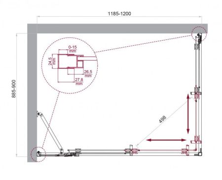 Душевой уголок BELBAGNO LUCE-AH-21 арт. LUCE-AH-21-120/80-P-Cr, артикул LUCE-AH-21-120/80-P-Cr