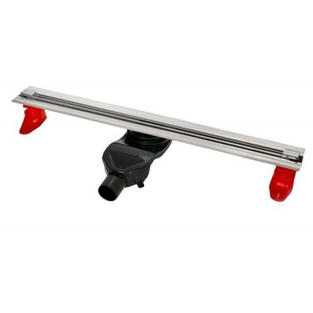 Желоб BERGES водосток SUPER Slim 800, матовый хром, S-сифон D50 H60 боковой, артикул 090154