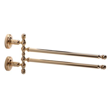 MIRELLA Полотенцедержатель двойной поворотный L34 cм, золото, артикул 17334