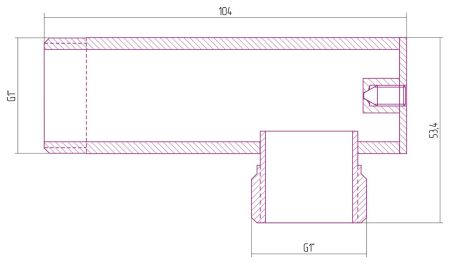 Уголок с клапаном G 1" НР х G 1" НР (Матовое ЗОЛОТО), артикул 032-1523-1010