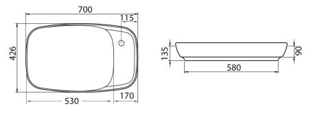 Раковина накладная Allen Brau Liberty 4.32012.31 черный матовый, артикул 4.32012.31