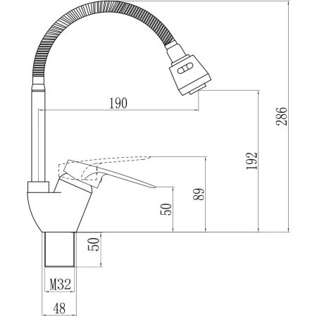 Смеситель для кухни с гибким изливом и режимом душ Savol S-T4304, хром
