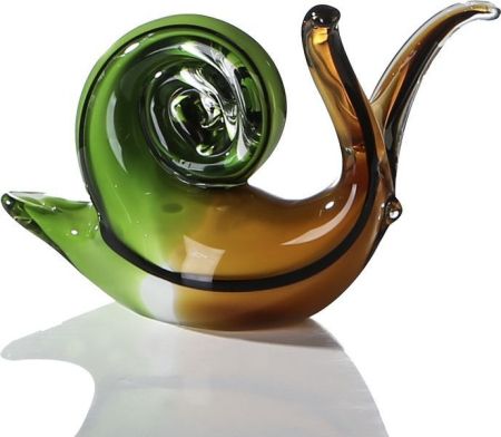 Casablanca, стеклянная фигурка "Улитка", цвет коричнево-зеленый, артикул 27041
