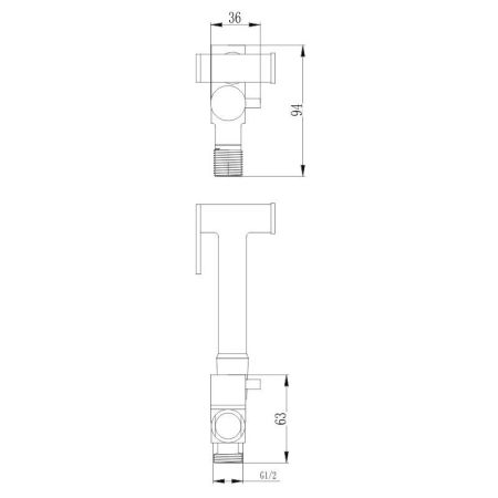 Гигиенический душ без смесителя Haiba HB5501, хром