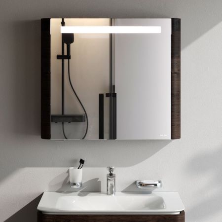 M30MCL0801TF Sensation, зеркало, зеркальный шкаф, левый, 80 см, с подсветкой, табачный дуб, текстур M30MCL0801TF Sensation, зеркало, зеркальный шкаф, левый, 80 см, с подсветкой, табачный дуб, текстур