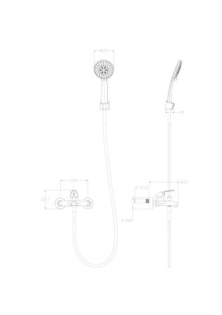 Смеситель для ванны с душем WONZON & WOGHAND, Брашированное золото (WW-4530-BG), артикул WW-4530-BG