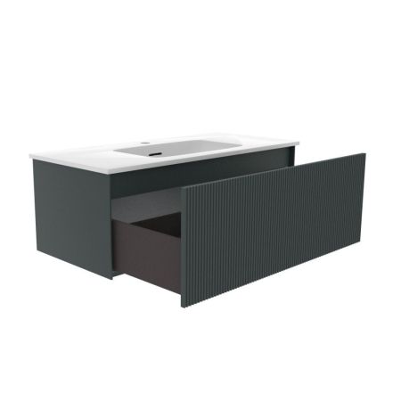 Тумба под раковину подвесная La Fenice Terra FNC-01-TER-G-100, серо-зеленая, артикул FNC-01-TER-G-100