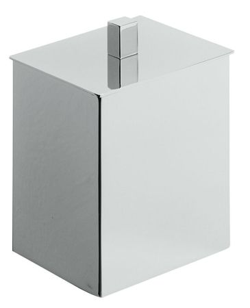 Surya Metall, квадратная баночка с крышкой 7х7хh9 см, для гигиенических принадлежностей, цвет черный матовый, артикул 6226/MB