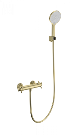 Смеситель для душа с термостатом WONZON & WOGHAND Strato, Брашированное золото (WW-B2048-A-BG), артикул WW-B2048-A-BG