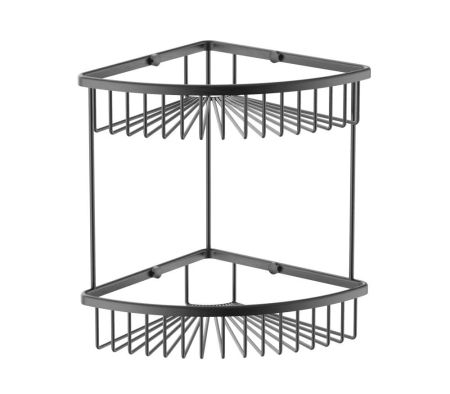 Полка для ванной 2-х ярусная WONZON & WOGHAND, Темный графит (WW-4128-BGM), артикул WW-4128-BGM