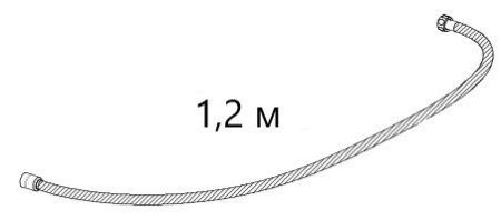 Шланг металлический Black, 1,2 м, артикул: VDSR120Black, VODA