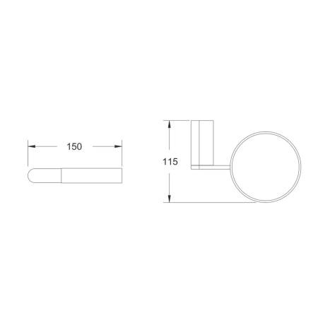 Ершик для унитаза Rose RG1700H, черный, артикул RG1700H