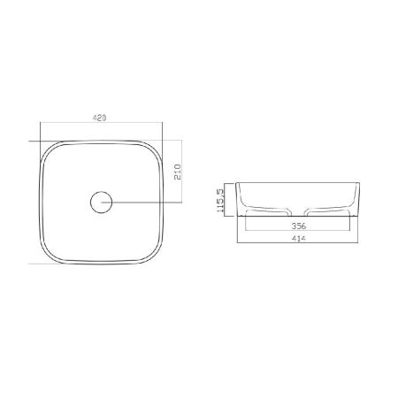 Умывальник GURAL Nova 42х42 накладной, артикул NO28MUL00