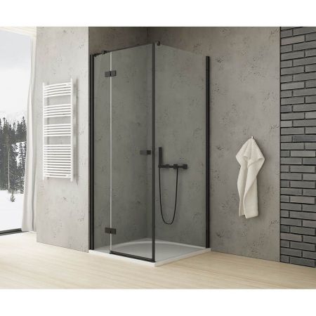 Душевое ограждение NEW TRENDY REFLEXA BLACK L 100x80x200 EXK-1338/EXK-0295 (черный), артикул EXK-1338/EXK-0295