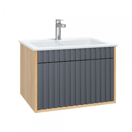 Тумба Onika Дайлер 60 подвесная графит/дуб сонома (ум. Бергамо Нова 60), артикул 106151