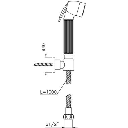 Nicolazzi Doccia Гигиенический душ, шланг 100см, с держателем, цвет Copper Plated