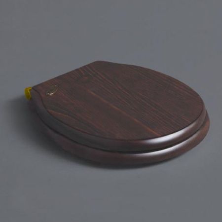SIMAS Londra Сиденье для напольного унитаза, дерево,орех,петли-золото (микролифт)