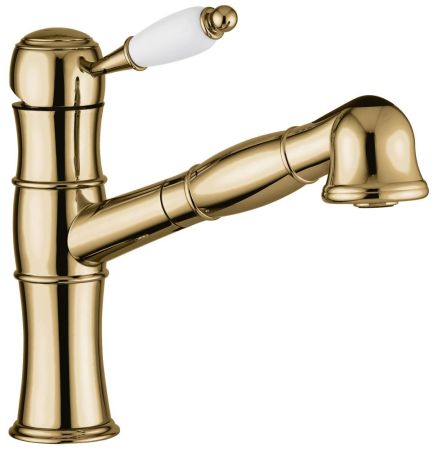 Смеситель Laguna с вытяжным изливом для кухни, цвет бронза