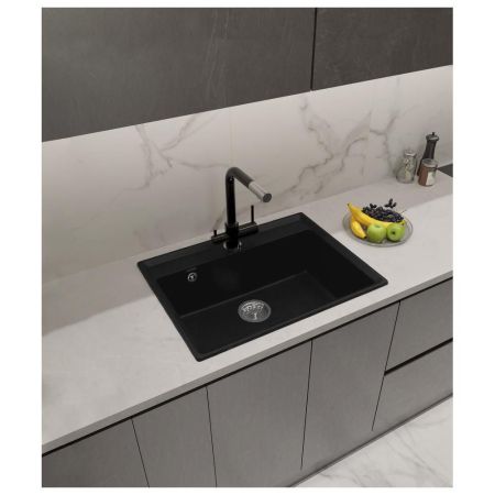 Кухонная мойка GranFest LEVEL 660, черный, артикул LV-660 черный