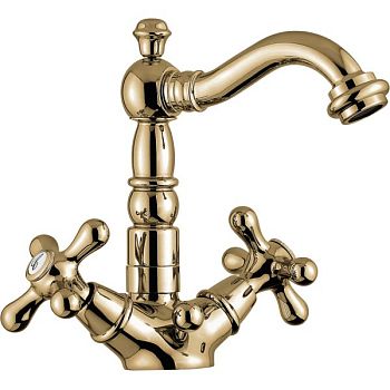 Emmevi Deco Old, двухвентильный смеситель для раковины (излив 14,5 см), с донным клапаном, цвет бронза