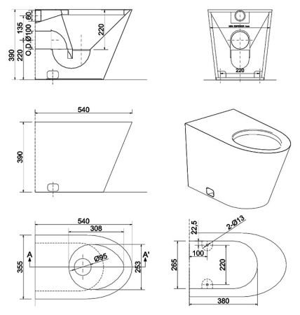Унитаз Nofer 13012.B хром, глянцевый, артикул 13012.B