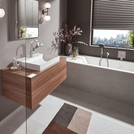 Смеситель для душа, Hansgrohe, Vivenis, тип открывания воды-однорычажный, тип регулирования воды-керамический картридж, монтаж-настенный встраиваемый, внутренняя часть-необходимо заказать, цвет-хром, артикул 75415000