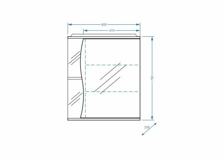 Зеркало-шкаф "Верея 60/С", правое