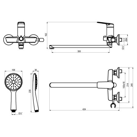 Смеситель Lemark Verba универсальный (LM11451C), артикул LM11451C