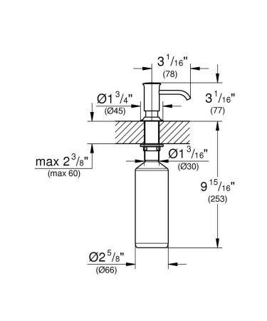 Дозатор жидкого мыла GROHE Authentic, хром, (40537000)