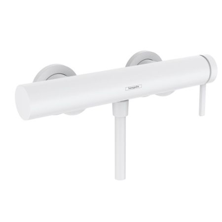 Смеситель для душа, Hansgrohe, Finoris, на 1 потребитель, тип открывания воды-однорычажный, тип регулирования воды-керамический картридж, монтаж-настенный, отверстия для монтажа-2, цвет-белый матовый, артикул 76620700