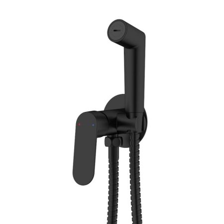 Гигиенический душ со смесителем встраиваемый VODA SHR01B, черный