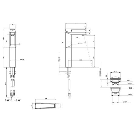 Bongio Stelth Смеситель для раковины, цвет хром