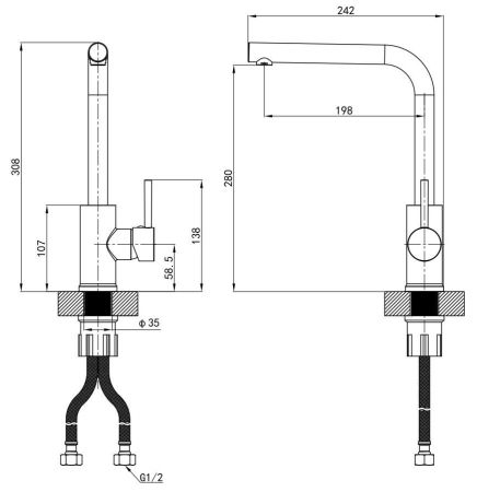 Смеситель для кухни VODA  K18