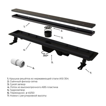 Душевой лоток Drain Leo-31 (800), артикул 60213180-04