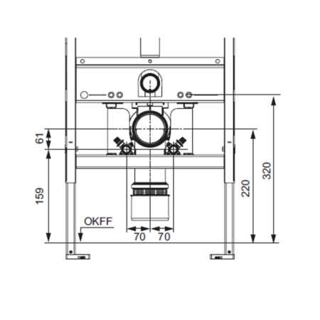 Монтажный комплект TECEone для установки с застенными модулями сухого монтажа со смывным бачком Uni, комплект поставки-2 кронштейна для установки настенных уголков подвода горячей и холодной воды, шумопоглощающие элементы для настенных уголков, крепежные , артикул 9880046