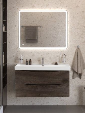 MARINO-CER-N База под раковину подвесная с двумя выкатными ящиками, Rovere Rustico, 1196x460x500, MARINO-CER-N-1200-2C-SO-RR-P, артикул MARINO-CER-N-1200-2C-SO-RR-P