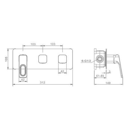 Смеситель для душа Raglo R51.274, хром