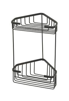 Gedy, решётка угловая 2-х уровневая, высота 32,5 см, цвет черный матовый